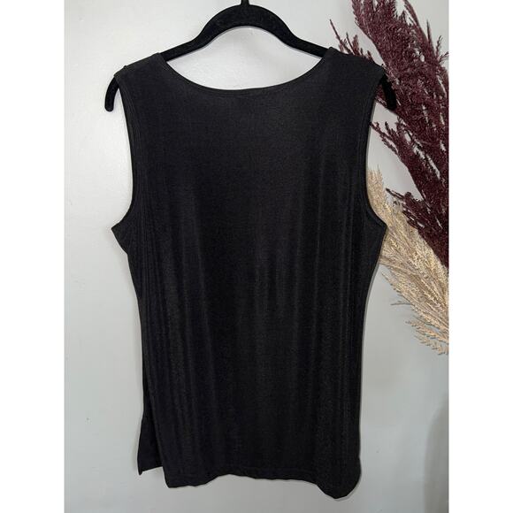 Boutique- Chic New York slinky black sleeveless shell blouse tank top EUC Sz M - Picture 3 of 5